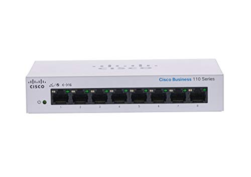 Cisco Business CBS110-8T-D Unmanaged Switch | 8 Anschlüsse GE | Desktop | EXT PS | begrenzte lebenslange Schutz (CBS110-8T-D) von Cisco