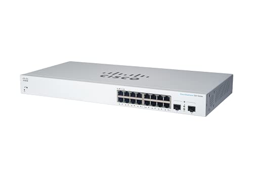 Cisco Business CBS220-16P-2G Smart Switch | 16 GE-Ports | PoE | 2x1G SFP | 3 Jahre eingeschränkte Hardwaregarantie (CBS220-16P-2G-EU) von Cisco