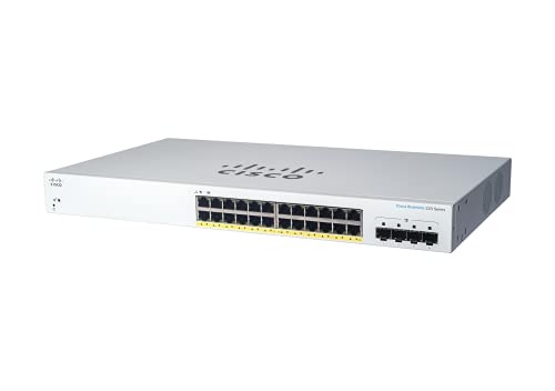 Cisco Business CBS220-24FP-4G Smart Switch | 24 GE-Ports | Full PoE | 4x1G SFP | 3 Jahre eingeschränkte Hardwaregarantie (CBS220-24FP-4G-EU) von Cisco