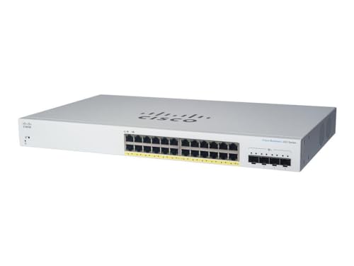 Cisco Business CBS220-24FP-4X Smart Switch | 24 GE-Ports | Full PoE | 4x10G SFP+ | 3 Jahre eingeschränkte Hardwaregarantie (CBS220-24FP-4X-EU) von Cisco