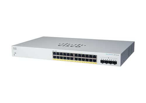 Cisco Business CBS220-24P-4G Smart Switch | 24 GE-Ports | PoE | 4x1G SFP | 3 Jahre eingeschränkte Hardwaregarantie (CBS220-24P-4G-EU) von Cisco