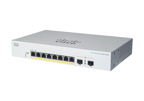 Cisco Business CBS220-8T-E-2G Smart Switch | 8 GE-Ports | 2x1G Small Form-Factor Pluggable (SFP) | 3 Jahre eingeschränkte Hardwaregarantie (CBS220-8T-E-2G-EU) von Cisco
