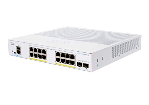 Cisco Business CBS250-16P-2G Smart Switch | 16 GE-Ports | PoE | 2 x 1G-SFP | Begrenzter Lebenszeitschutz (CBS250-16P-2G) von Cisco