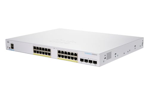 Cisco Business CBS250-24FP-4G Smart-Switch, 24 Anschlüsse GE, Full PoE, 4 x 1G SFP, begrenzter lebenslanger Schutz (CBS250-24FP-4G) von Cisco