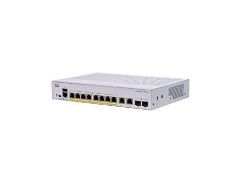 Cisco Business CBS250-8FP-E-2G Smart Switch | 8 GE-Ports | Full PoE | Ext. Netzteil | 2﻿ x﻿ ﻿1G-Combo-Ports | Begrenzter Lebenszeitschutz (CBS250-8FP-E-2G) von Cisco