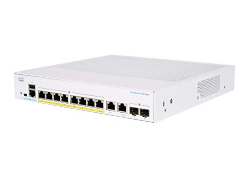 Cisco Business CBS350-8FP-E-2G Managed Switch | 8 GE-Ports | Full PoE | Ext. Netzteil | 2 x 1G-Combo-Ports | Begrenzter Lebenszeitschutz (CBS350-8FP-E-2G) von Cisco