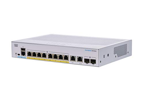 Cisco Business CBS350-8P-E-2G Managed Switch (8 Port GE), PoE, Ext PS, 2 x 1G Combo, begrenzter lebenslanger Schutz (CBS350-8P-E-2G) von Cisco