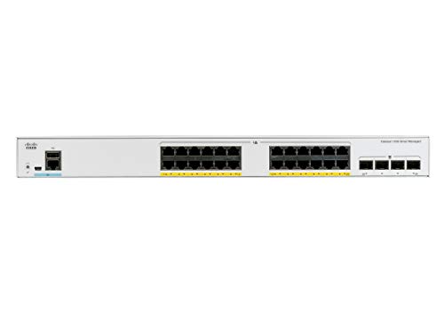 Cisco Catalyst 1000-24FP-4X-L Netzwerk Switch, 24 GbE PoE+ Ports, 195W PoE Budget, 4 10G SFP+ Uplink Ports, lüfterloser Betrieb, erweiterte eingeschränkte Lebenszeitgarantie (C1000-24FP-4X-L) von Cisco