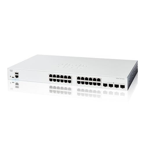 Cisco Catalyst 1200-24T-4X-Smart-Switch, 24-Port-GE, 4 x 10-GE-SFP, eingeschränkter Lebenszeitschutz (C1200-24T-4x) von Cisco