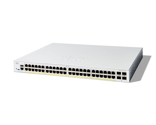 Cisco Catalyst 1200-48P-4X-Smart-Switch, 48-Port-GE, PoE, 4 x 10-GE-SFP+, eingeschränkter Lebenszeitschutz (C1200-48P-4X) von Cisco