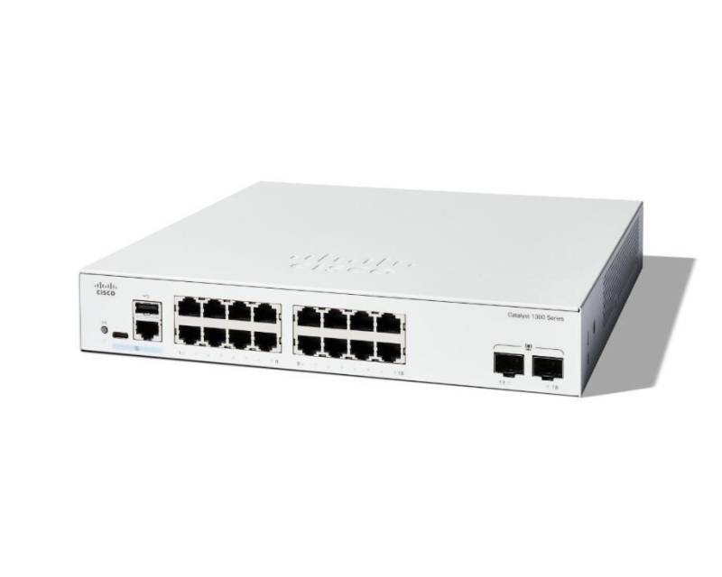 Cisco Catalyst 1300-16T-2G Switch 16x 1GbE + 2x 1GbE SFP L3 managed von Cisco
