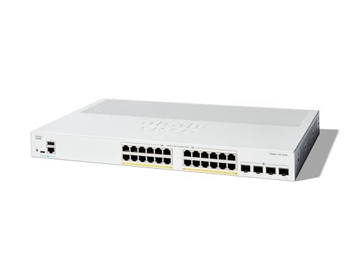 Cisco Catalyst 1300-24P-4X-Managed-Switch, 24-Port-GE, PoE, 4 x 10-GE-SFP+, eingeschränkter Lebenszeitschutz (C1300-24P-4X) von Cisco