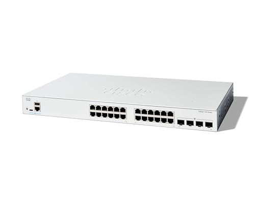 Cisco Catalyst 1300-24T-4G-Managed-Switch, 24-Port-GE, 4 x 1-GE-SFP, eingeschränkter Lebenszeitschutz (C1300-24T-4G) von Cisco