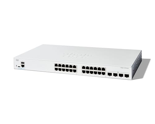 Cisco Catalyst 1300-24T-4X-Managed-Switch, 24-Port-GE, 4 x 10-GE-SFP, eingeschränkter Lebenszeitschutz (C1300-24T-4X) von Cisco