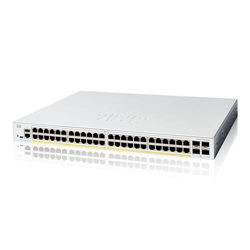 Cisco Catalyst 1300-48FP-4X-Managed-Switch, 48-Port-GE, vollständiges PoE, 4 x 10-GE-SFP+, eingeschränkter Lebenszeitschutz (C1300-48FP-4X) von Cisco