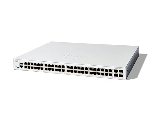 Cisco Catalyst 1300-48T-4G-Managed-Switch, 48-Port-GE, 4 x 1-GE-SFP, eingeschränkter Lebenszeitschutz (C1300-48T-4G) von Cisco