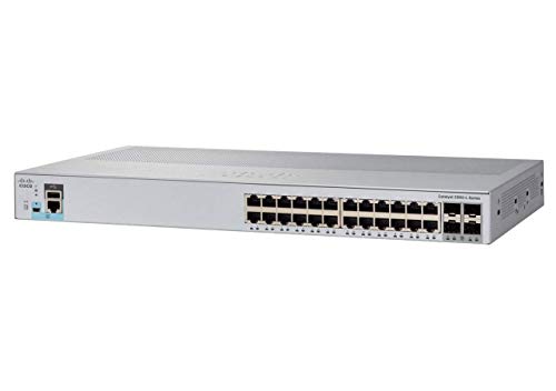 Cisco Catalyst 2960L-SM-24TQ Netzwerk-Switch, 24 Gigabit-Ethernet-Ports, 4 10G SFP+ Uplink-Ports, lüfterloser Betrieb, erweiterte eingeschränkte Lebenszeitgarantie (WS-C2960L-SM-24TQ) von Cisco