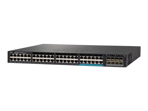 Cisco Catalyst 3650-48FQ-E Switch, C3, Management, 48 x 10/100/1000 (PoE+) + 4 x 10 Gigabit SFP+, Desktop-PC, Rackmontage, PoE+ (775 W) von Cisco