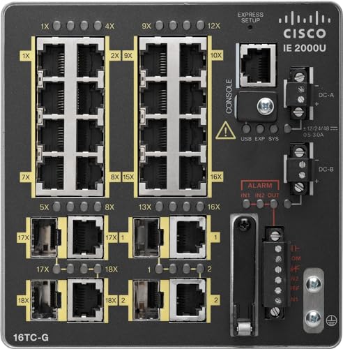 Cisco IE-2000 – 16TC-G gemanaged L2 + Fast Ethernet (10/100) schwarz von Cisco