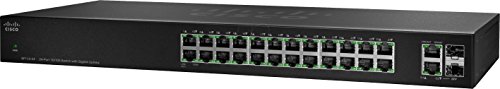 Cisco SF112-24 Unmanaged Switch mit 24 10/100-Ports plus 2 SFP Mini-GBIC Uplink, eingeschränkter lebenslanger Schutz (SF112-24-EU) von Cisco