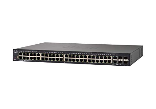 Cisco SF250-48HP Smart Switch mit 48 Fast-Ethernet-Ports plus 195-W-PoE und 4 Gigabit-Ethernet-Ports (GbE), eingeschränkter lebenslanger Schutz (SF250-48HP-K9-EU) von Cisco