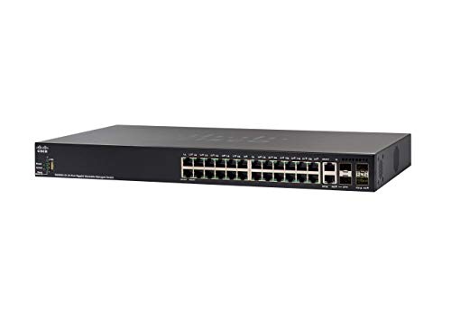 Cisco SG350X-24 Stackable Managed Switch mit 24 Gigabit-Ethernet-Ports (GbE), 2 x 10G Combo plus 2 SFP+, eingeschränkter lebenslanger Schutz (SG350X-24-K9-EU) von Cisco