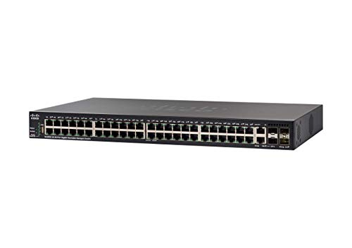 Cisco SG350X-48MP Stackable Managed Switch mit 48 Gigabit-Ethernet-Ports (GbE), 2 x 10G Combo plus 2 SFP+, 740-W-PoE, eingeschränkter lebenslanger Schutz (SG350X-48MP-K9-EU) von Cisco