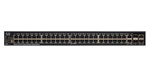 Cisco SG550X-48P Stackable Managed Switch mit 48 Gigabit-Ethernet-Ports (GbE), 382-W-PoE, 2 x 10G Combo, 2 SFP+, dynamisches L3-Routing, eingeschränkter lebenslanger Schutz (SG550X-48P-K9-EU) von Cisco