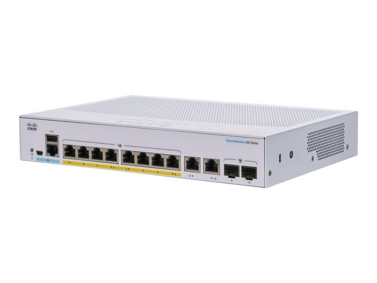 Cisco Switch Business 250-Series 10-Port 1GbE 45W PoE smart managed von Cisco