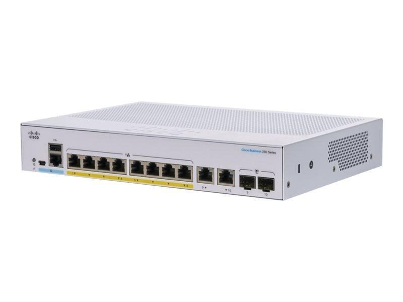 Cisco Switch Business 250-Series 10-Port 1GbE 60W PoE smart managed von Cisco
