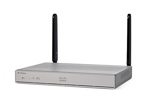Cisco Systems C1117-4P Integrated Services Router mit 4 Gigabit Ethernet (GbE)-Ports, 1 VA-DSL (Anhang A/M) und GE-WAN-Router, 1 Jahr eingeschränkte Hardwaregarantie (C1117-4P) Silber von Cisco