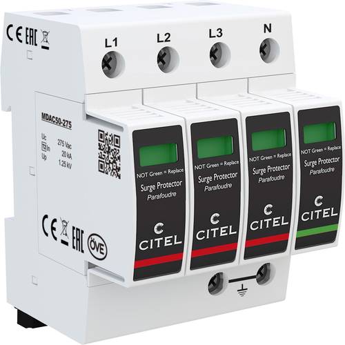Citel 821110244 DAC50S-31-275 Kombiableiter Überspannungsschutz für: Verteilerschrank 50 kA 1St. Citel 821110244 DAC50S-31-275 Kombiableiter Überspannungsschutz für: Verteilerschrank 50 kA 1St. von Citel
