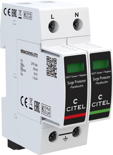 Citel 821130242 DAC50VGS-11-275 Kombiableiter Überspannungsschutz für: Verteilerschrank 50 kA 1St. Citel 821130242 DAC50VGS-11-275 Kombiableiter Überspannungsschutz für: Verteilerschrank 50 kA 1St. von Citel