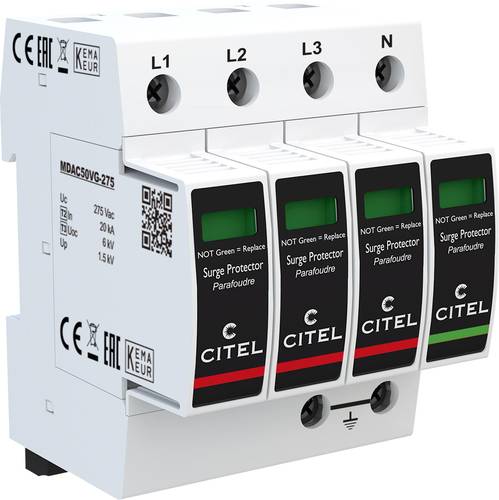 Citel 821130244 DAC50VGS-31-275 Kombiableiter Überspannungsschutz für: Verteilerschrank 50 kA 1St. Citel 821130244 DAC50VGS-31-275 Kombiableiter Überspannungsschutz für: Verteilerschrank 50 kA 1St. von Citel