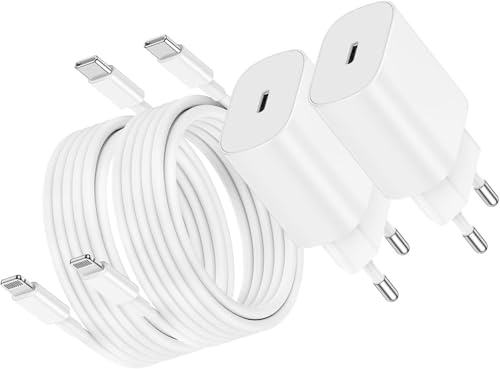 Citelect 2 Stück USB C iPhone Ladegerät mit 2 M Typ C auf Lightning-Kabel für iPhone14, Schnelllade-Adapterstecker, iPhone-Kabel für iPhone14 Pro Max/iPhone13/iPhone12/iPhone11/iPhone SE von Citelect