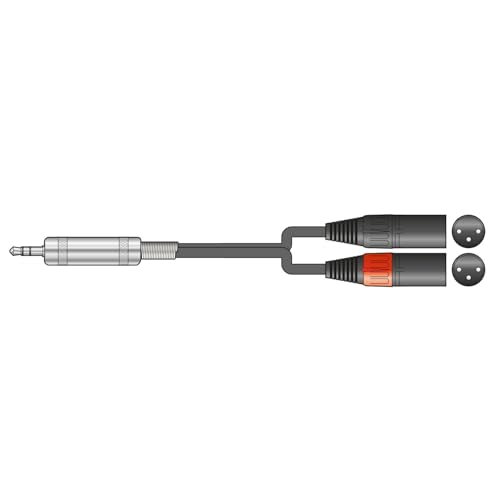 Citronic 3,5-mm-Stereo-Klinkenstecker auf 2 x Stereo-XLR-Stecker, abgeschirmtes Audiokabel, Druckguss-Doppel-XLR-Stecker und symmetrischer 3,5-mm-TRS-Klinkenstecker, 1 m Citronic 3,5-mm-Stereo-Klinkenstecker auf 2 x Stereo-XLR-Stecker, abgeschirmtes Audiokabel, Druckguss-Doppel-XLR-Stecker und symmetrischer 3,5-mm-TRS-Klinkenstecker, 1 m von Citronic