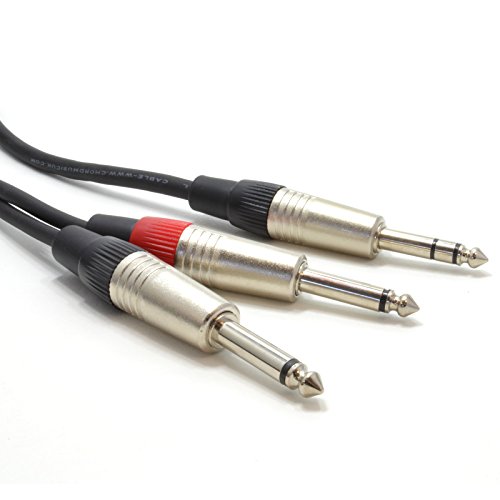 kenable Pro Stereo-Klinkenstecker 6,3 mm auf 2 x Mono-Klinkenstecker 6,3 mm – 6,0 m von Citronic