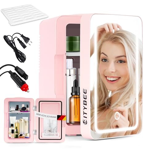Mini Kühlschrank Fridge 6L - Kühlschränke Klein 12V 230V Läuft Leise mit Spiegel&LED-Beleuchtung - Skincare Kühlschrank für Kosmetik Schönheitspflege-Kosmetik Kühlschrank Ideal für Auto (Rosa) Mini Kühlschrank Fridge 6L - Kühlschränke Klein 12V 230V Läuft Leise mit Spiegel&LED-Beleuchtung - Skincare Kühlschrank für Kosmetik Schönheitspflege-Kosmetik Kühlschrank Ideal für Auto (Rosa) von Citybee