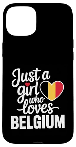 Just A Girl Who Loves Belgien Souvenirs Belgische Flagge Hülle für iPhone 15 Plus von Cityscape Gifts Co