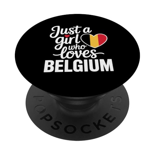 Just A Girl Who Loves Belgien Souvenirs Belgische Flagge PopSockets Klebender PopGrip Just A Girl Who Loves Belgien Souvenirs Belgische Flagge PopSockets Klebender PopGrip von Cityscape Gifts Co