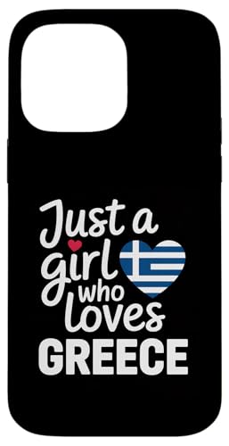 Just A Girl Who Loves Griechenland Souvenirs Griechische Flagge Hülle für iPhone 14 Pro Max von Cityscape Gifts Co
