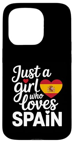 Just A Girl Who Loves Spanien Souvenirs Spanische Flagge Hülle für iPhone 15 Pro von Cityscape Gifts Co