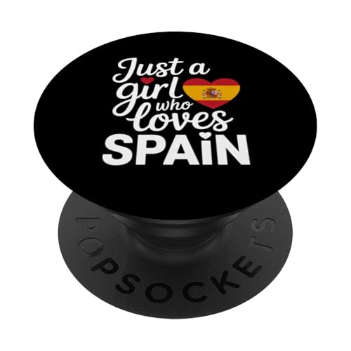 Just A Girl Who Loves Spanien Souvenirs Spanische Flagge PopSockets Klebender PopGrip von Cityscape Gifts Co