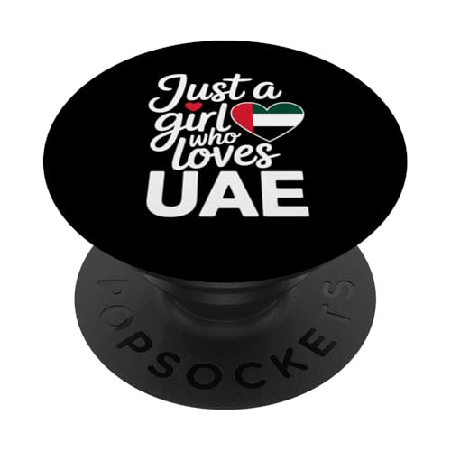 Just A Girl Who Loves UAE Souvenirs Flagge PopSockets Klebender PopGrip von Cityscape Gifts Co