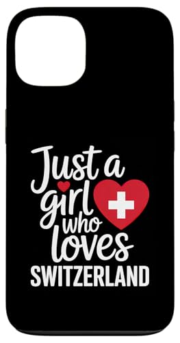 Just a Girl Who Loves Switzerland Souvenirs Schweizer Flagge Hülle für iPhone 13 von Cityscape Gifts Co
