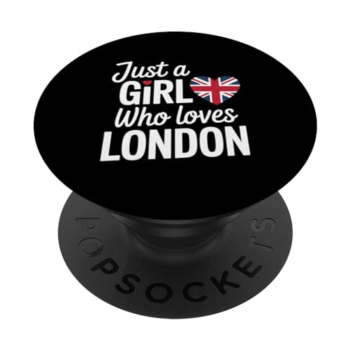 Nur ein Mädchen, das London Souvenirs liebt England PopSockets Klebender PopGrip von Cityscape Gifts Co