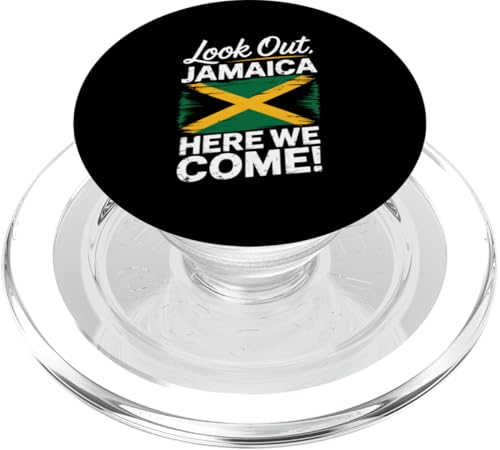 Schauen Sie sich Jamaika hier an, wir kommen Familienurlaub PopSockets PopGrip für MagSafe von Cityscape Gifts Co