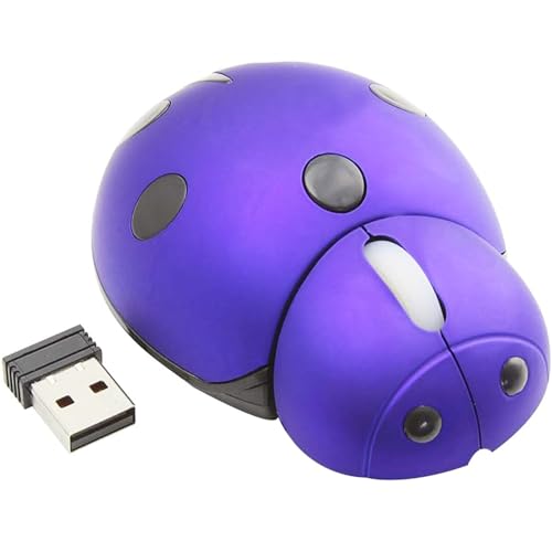 Kabellose Maus, 2.4G Funkmaus mit USB Empfänger,Rauschunterdrückung Ultra Portable Travel Mouse, Flache Wireless Mouse für PC, Laptop, MacBook,Büro,Kinder,Geschenk(Niedliche Lila Insekt) von Civetes