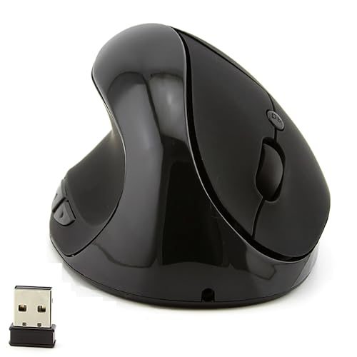 Kabellose Maus, ergonomisch, vertikal, leise, links, wiederaufladbar, hohe Präzision, für Laptop/PC/Macbook mit USB-Empfänger, 6 Tasten, 800-1200-1600DPI von Civetes