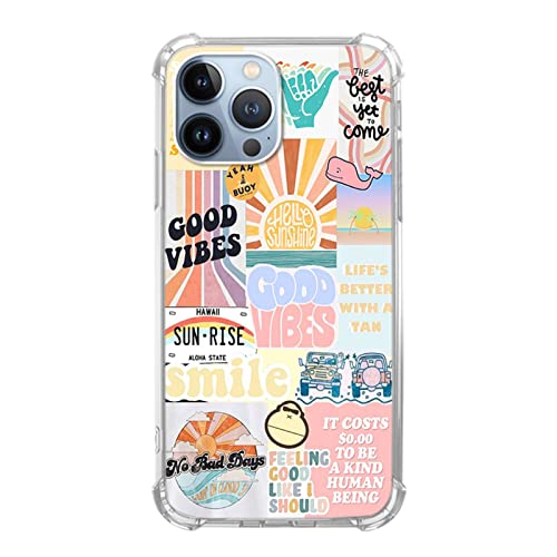 Good Vibes Aesthetics Collage Hülle kompatibel mit iPhone 15 Pro, Indie Ästhetik Collage Muster Silikon Stoßfest TPU Bumper Anti-Scratch Cover Case für iPhone 15 Pro von Cjoelzky